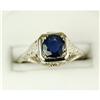 Image 1 : ANTIQUE 14k WHITE GOLD RING w BLUE SAPPHIRE = .80 CARATS! (61353)