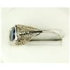 Image 2 : ANTIQUE 14k WHITE GOLD RING w BLUE SAPPHIRE = .80 CARATS! (61353)