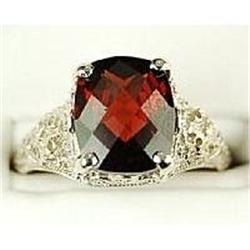 ANTIQUE Style RING GARNET 5 CARATS! FILIGREE WORK (61356)