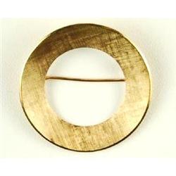 VINTAGE 14K SOLID GOLD CIRCLE PIN (39975)