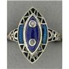 Image 1 : ANTIQUE STERLING SILVER LAPIS LAZULI RING (43044)