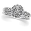 Image 1 : 14K WHITE GOLD DIAMOND WEDDING SET W ENGAGEMENT RING (58159)