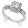 Image 1 : 14k White Gold DIAMOND ENGAGEMENT RING PRINCESS DIAMONDS (58160)