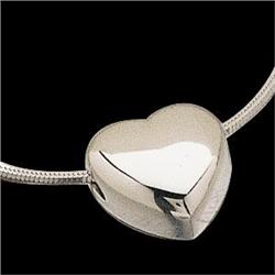 PLATINUM Necklace HEART SLIDE with PLATINUM Chain (58411)