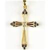 Image 1 : 14k Gold Cross Diamond and Sapphires (58600)