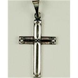 14k White Gold CROSS Pendant and Chain (58604)