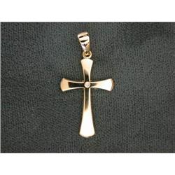 14k Yellow Gold Cross w DIAMOND (58617)