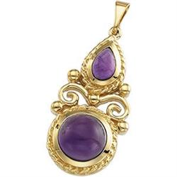 ANTIQUE STYLE 14K GOLD PENDANT AMETHYST (58726)