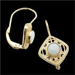 14k Yellow Gold Opal Earrings (58809)