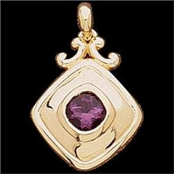 14k Yellow Gold Amethyst Pendant (58825)