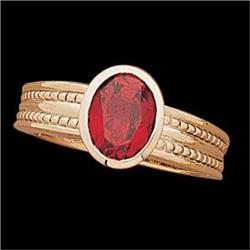14k Yellow Gold Garnet Ring (58832)