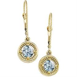 14k Yellow Gold Aquamarine Earrings (59009)