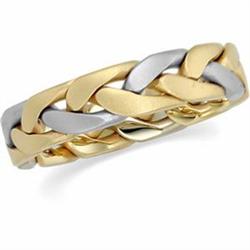 14K GOLD HANDWOVEN WEDDING BAND SZ 10 (59074)