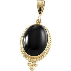 14K GOLD PENDANT BLACK ONYX (59130)