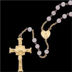 ROSARY BEADS WITH ROSE QUARTZ (59216)