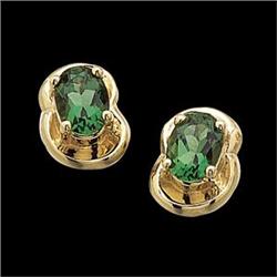 14k Yellow Gold Emerald Earrings (59247)