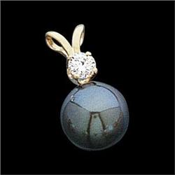14k Yellow Gold Black Pearl Pendant (59615)