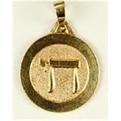 14K GOLD PENDANT CHAI JEWISH FOR LIFE (59694)