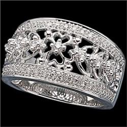 14k White Gold DIAMOND Wedding Band EXQUISITE! (59715)