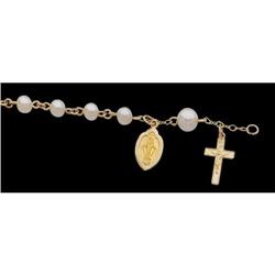 14k Gold ROSARY BRACELET w Pearls (59830)