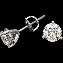14k White Gold DIAMOND Earrings .50 CARATS (59833)