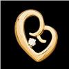 Image 1 : 14k Yellow Gold Heartshaped Slide featuring a round Diamond. (59873)