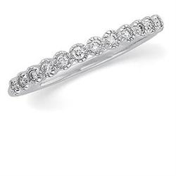 14k White Gold Diamond Wedding Band. (60081)