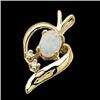Image 1 : 14k Gold Pendant featuring an Opal and Diamonds. (60098)