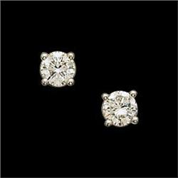 14k WHITE GOLD DIAMOND EARRINGS .15 CARATS (60132)