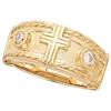 Image 1 : 14k Gold Wedding Band CROSS w DIAMONDS (60261)