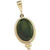 Image 1 : 14K GOLD PENDANT OVAL GREEN JADE (60278)