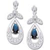 Image 1 : WHITE GOLD EARRINGS SAPPHIRE w DIAMONDS (60334)