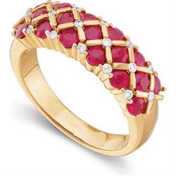 14k RUBY DIAMOND WEDDING BAND (60341)