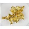 Image 1 : ANTIQUE GOLD PIN LEAF w DIAMONDS (60348)