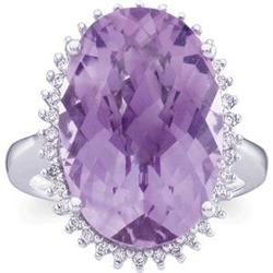 Spectacular Ring AMETHYST 8 CARATS w DIAMONDS (60351)