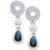 Image 1 : WHITE GOLD EARRINGS SAPPHIRE w DIAMONDS (60429)