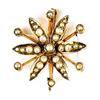 Image 1 : ANTIQUE GOLD PIN SEED PEARLS STARBURST STYLE (60566)