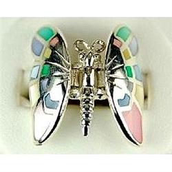 STERLING SILVER RING BUTTERFLY MOVES! (60584)