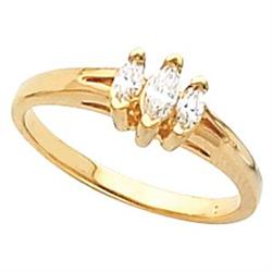 14K 3 MARQUISE DIAMOND WEDDING BAND (60637)