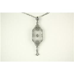 ANTIQUE SUNRAY CRYSTAL NECKLACE (61337)