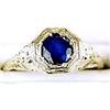 Image 1 : ANTIQUE 14k WHITE GOLD w BLUE SAPPHIRE = .50 CARATS! (61350)