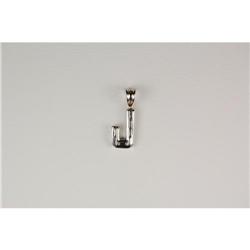 White Gold Pendant INITIAL J w DIAMOND BAGUETTES (61665)