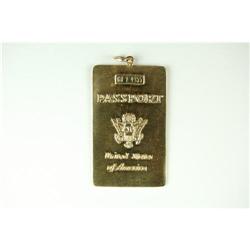 14K PENDANT SOLID GOLD PASSPORT UNITED STATES (61729)