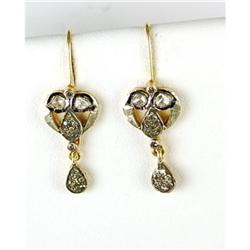 ANTIQUE STYLE EARRINGS ROSE DIAMONDS .50 CTS! (61749)