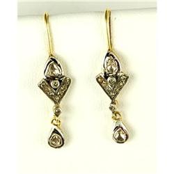 ANTIQUE EARRINGS ROSE DIAMONDS .50 CTS! (61751)