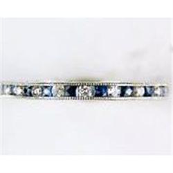 ETERNITY WEDDING BAND SAPPHIRES DIAMONDS (61779)