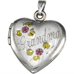 STERLING SILVER HEART LOCKET GRANDMA (61857)