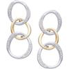 Image 1 : 14k EARRINGS DIAMONDS YELLOW WHITE GOLD (61865)
