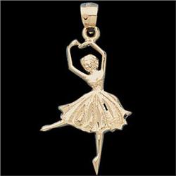 14k Gold Ballerina Charm Pendant (61873)