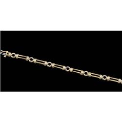 14K BRACELET YELLOW w WHITE GOLD LINKS (61895)